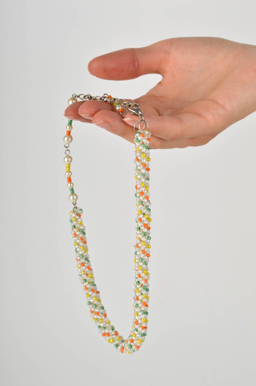 Collier spirale fait main Bijou perles de rocaille Accessoires originaux photo 5