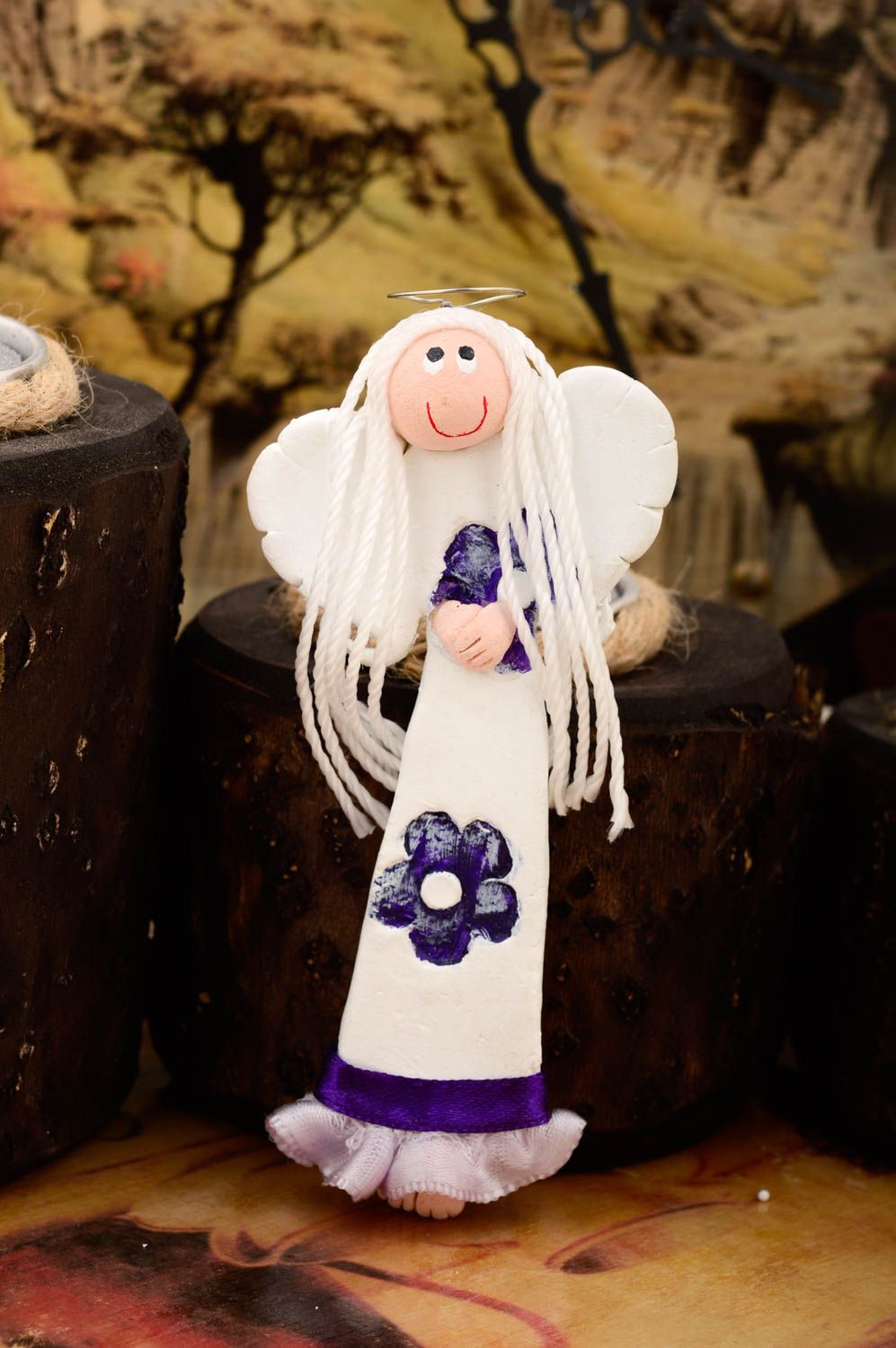 Handmade fridge magnet interior doll angel toy home decor decorative use only photo 1