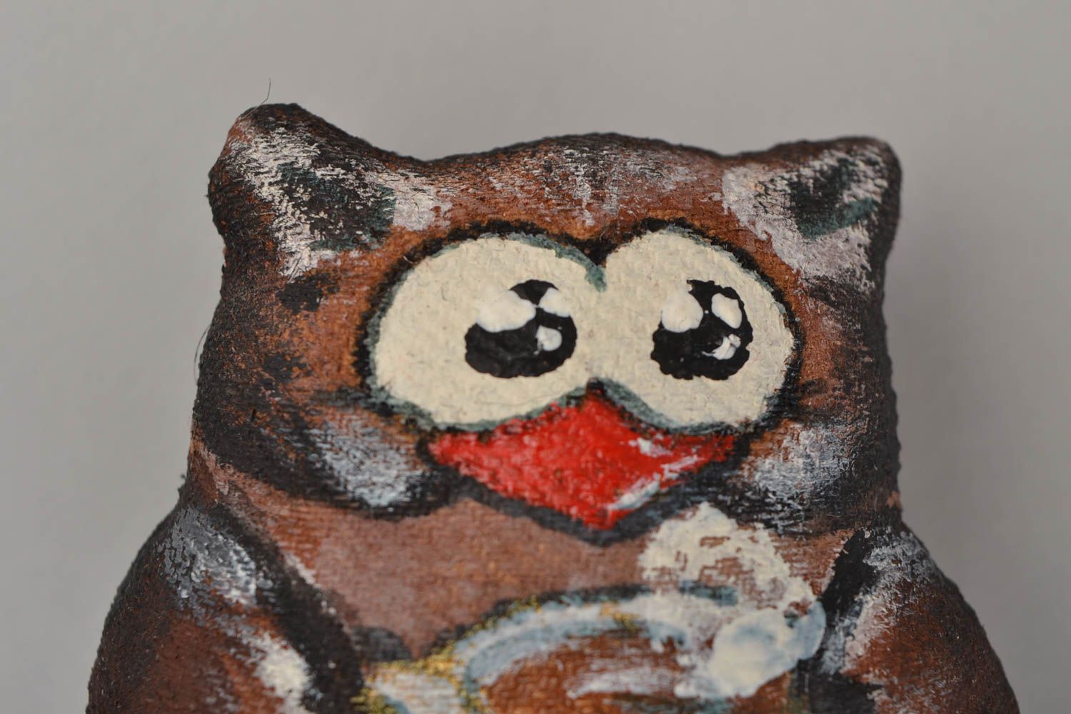 Beautiful handmade flavored textile soft fridge magnet toy Owl photo 4