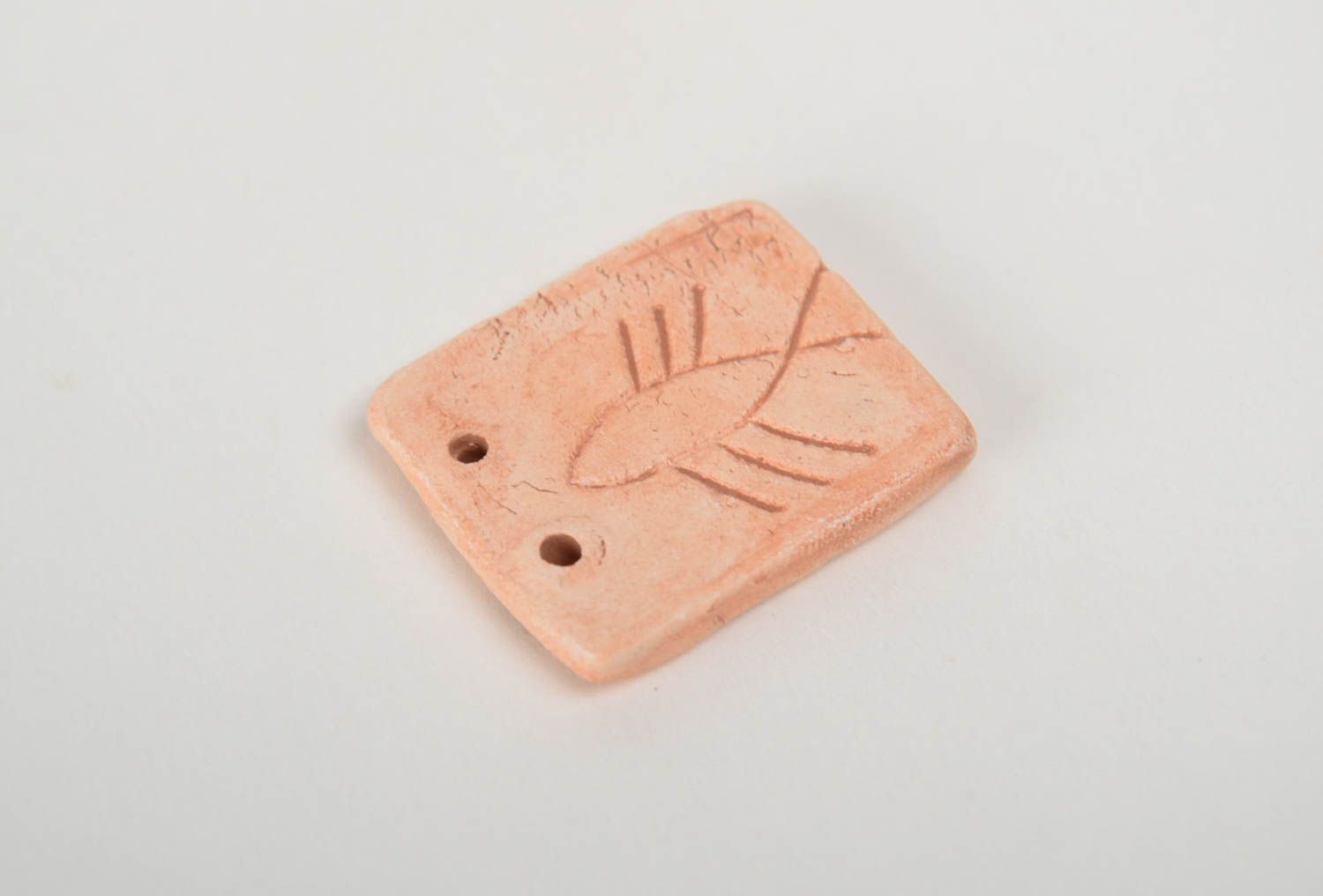 Square handmade designer DIY clay pendant craft blank for creative work photo 3