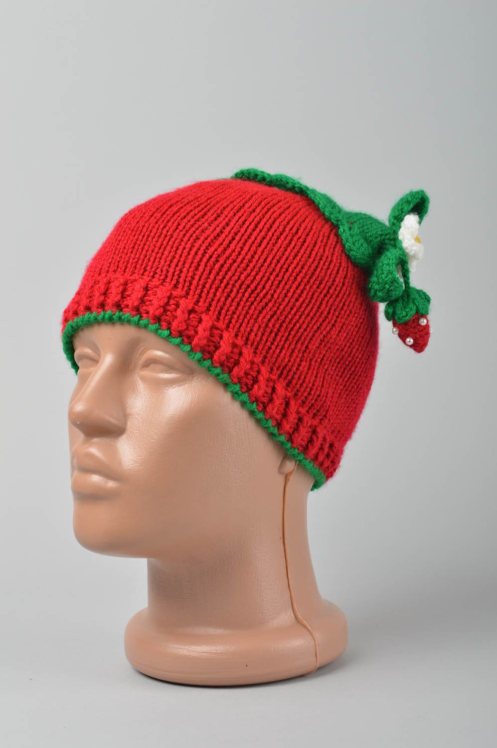 Bonnet tricot fait main Chapeau au crochet design Vêtement enfant couvre-chef photo 3