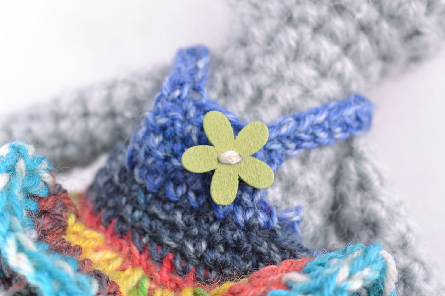 Handmade soft crochet toy rabbit photo 3