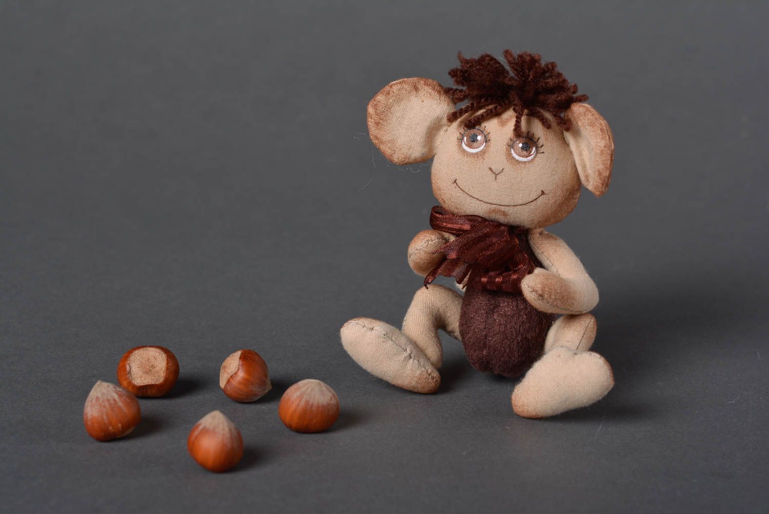 Juguete artesanal pintado muñeco de peluche regalo original para niños Mono foto 1
