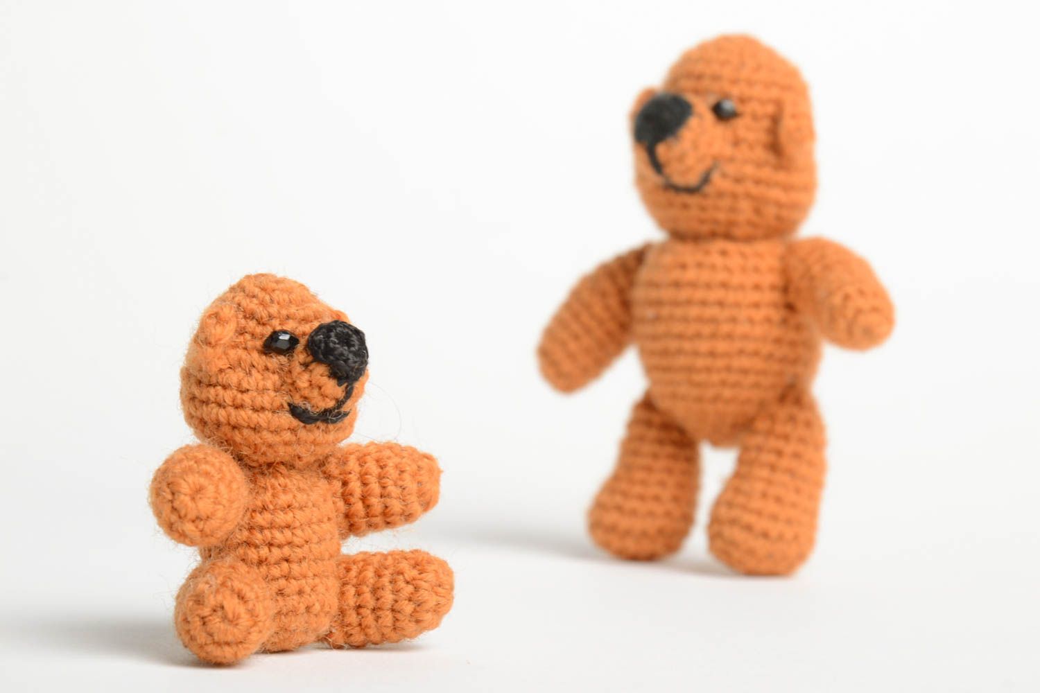 Crocheted cute toys soft bears textile toys presents for kids handmade toys photo 3