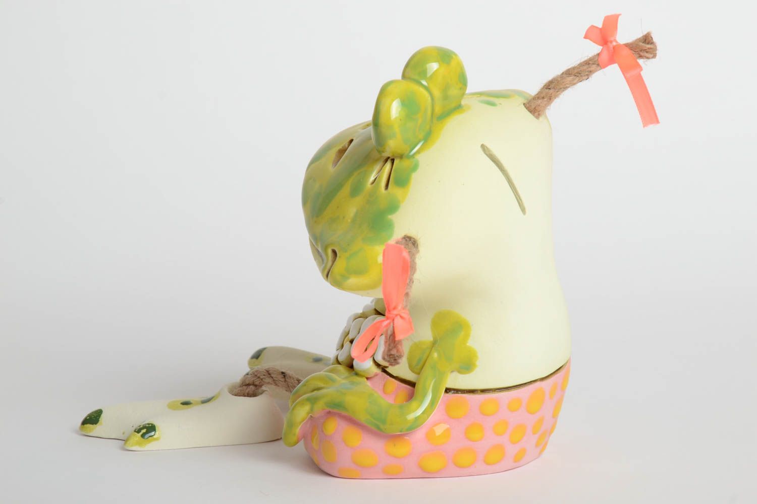Tirelire grenouille fait main Cadeau original Déco chambre enfant céramique photo 5