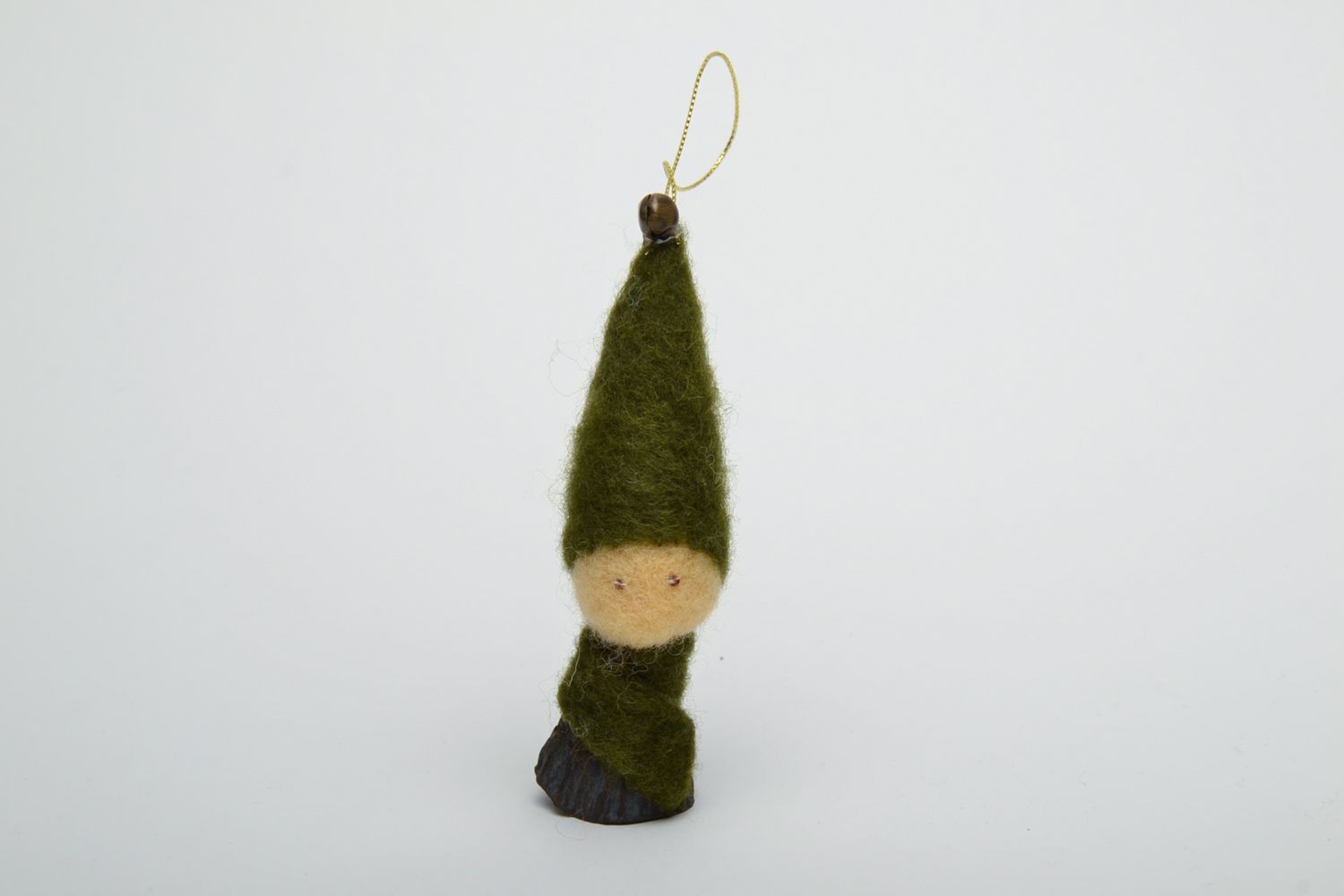 Handmade soft toy felted of wool Gnome photo 2