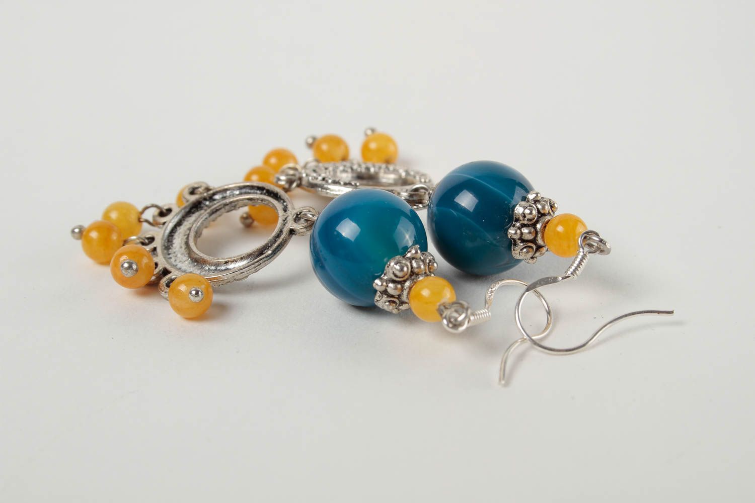 Handmade stylish cute earrings designer natural stone earrings beautiful jewelry photo 5
