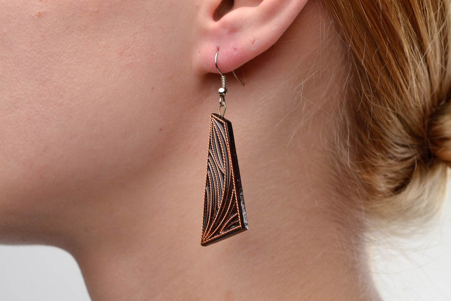 Wooden earrings handmade jewelry designer earrings wood jewelry gifts for her photo 1