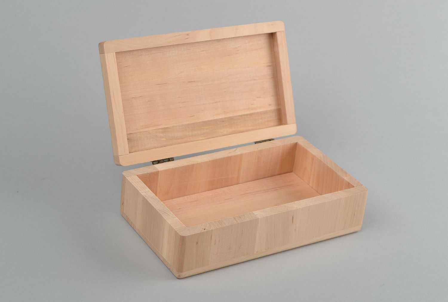 Eco handmade alder wood blank jewelry box rectangular DIY accessories photo 4