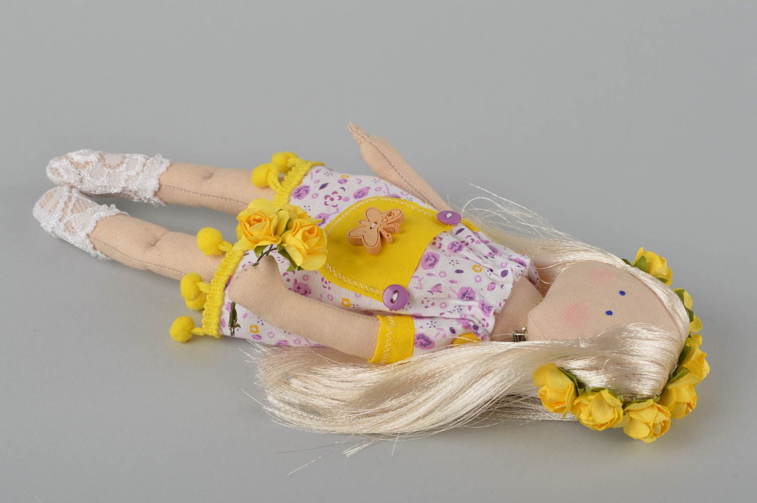 Игрушка ручной работы текстильная кукла декор для дома мягкая оригинальная фото 3