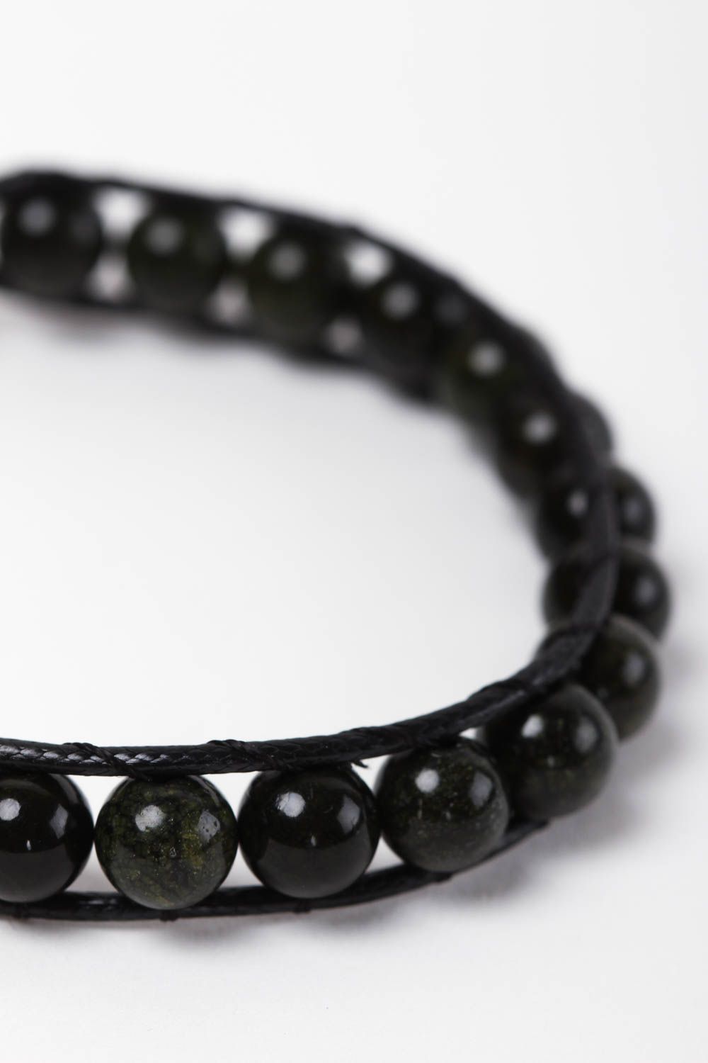Black bracelet with natural stones serpentine bracelet fashion women bracelet photo 3