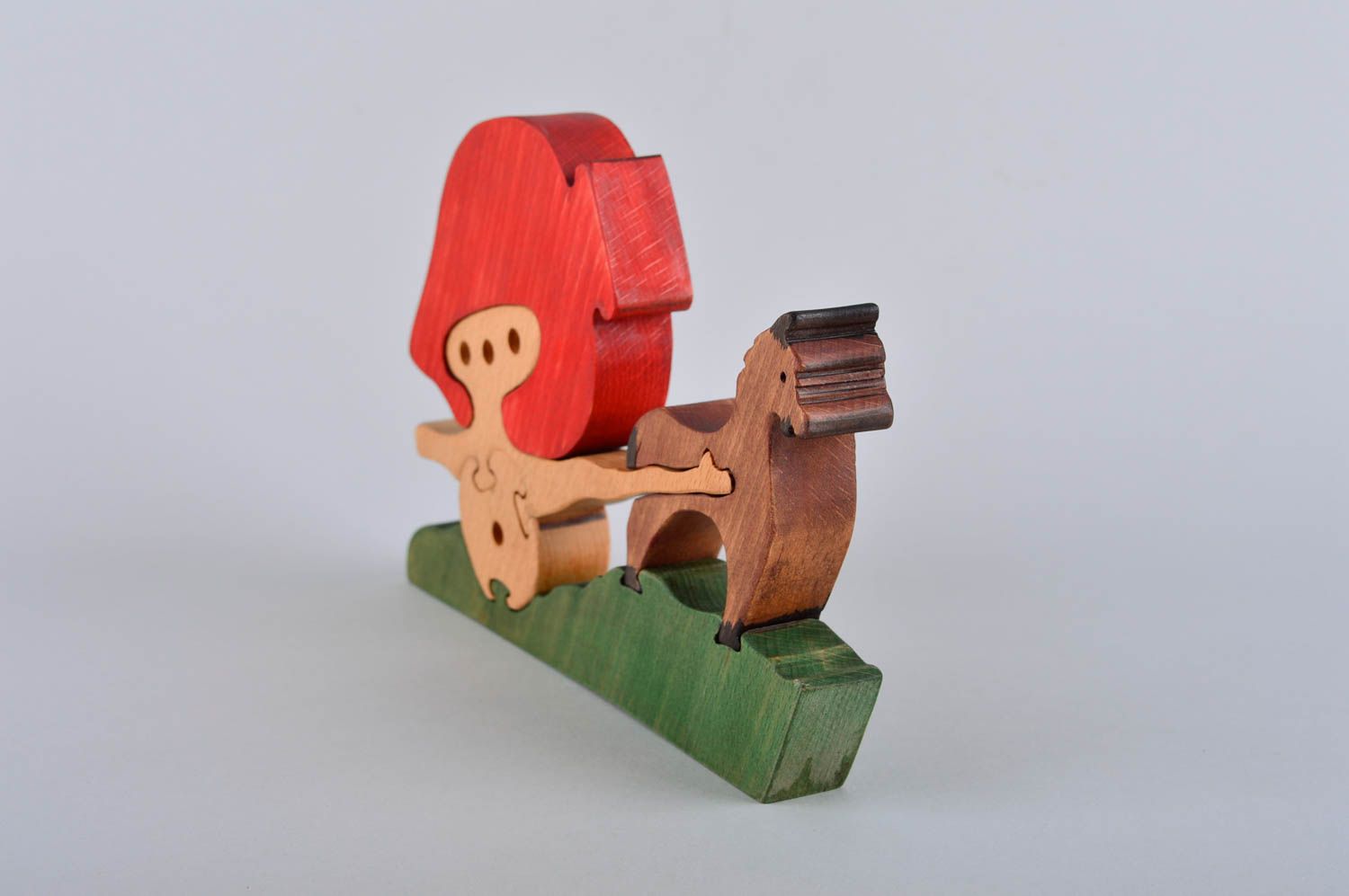 Rompecabezas de madera artesanal juguete infantil pasatiempo original carro foto 3