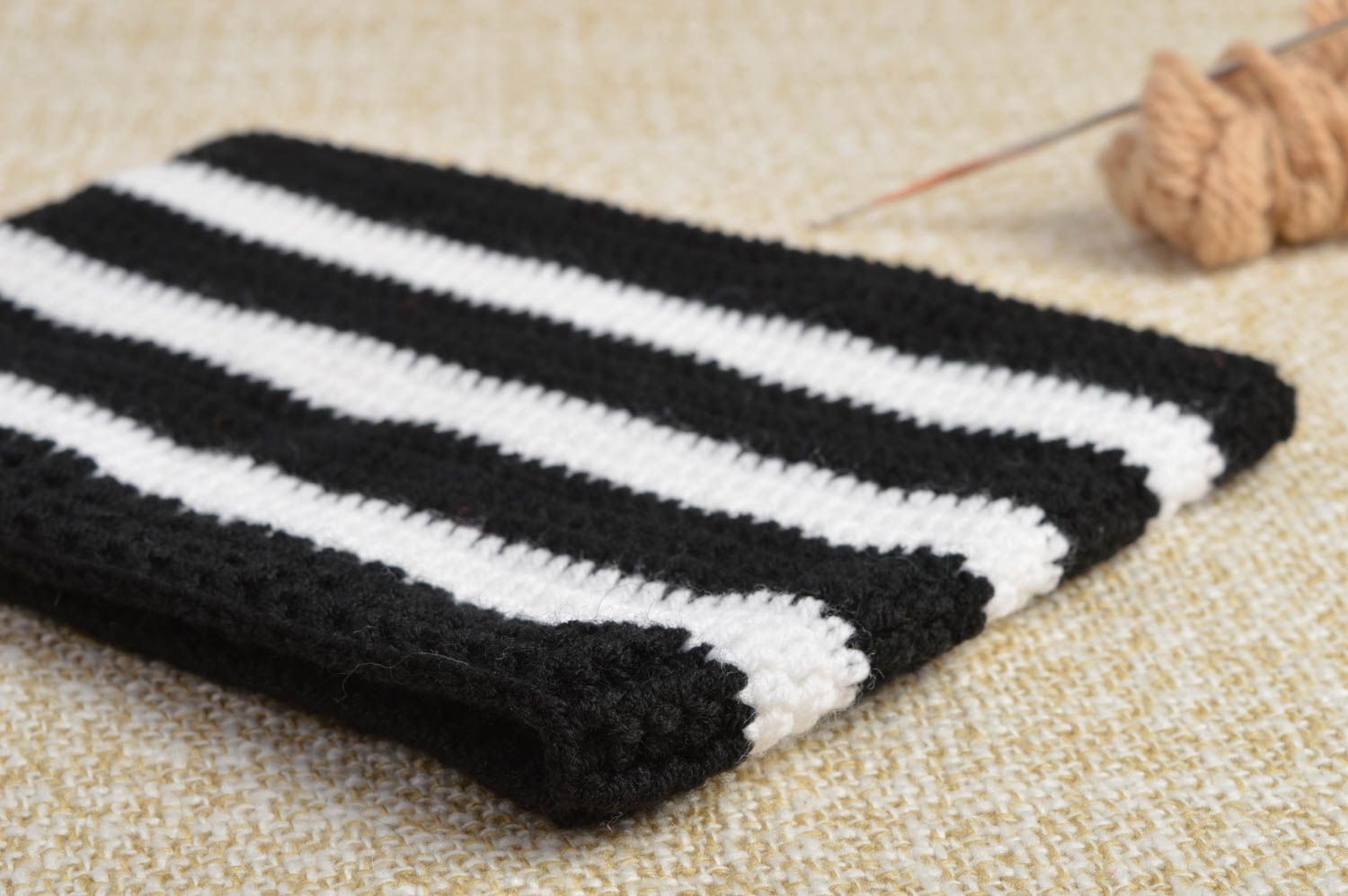Handmade unusual crocheted cap square cap for kids children accessories photo 1