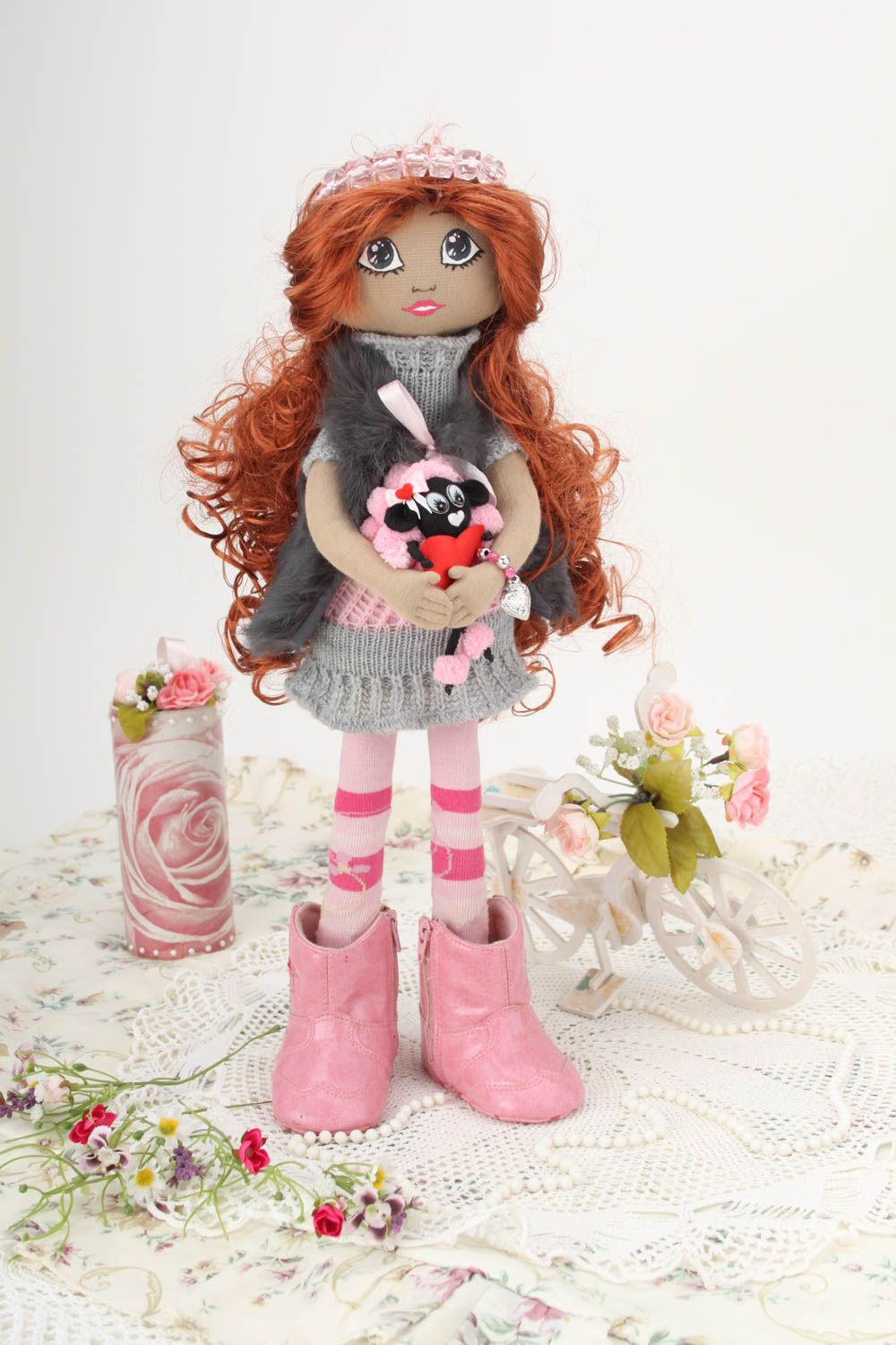 Кукла ручной работы кукла из ткани авторская игрушка мягкая кукла красивая фото 1