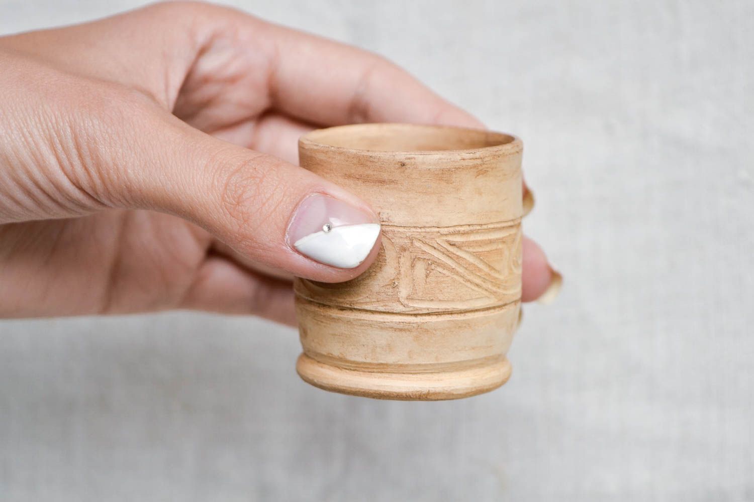 Small handmade ceramic shot glass 50 ml home goods kitchen supplies gift ideas photo 2