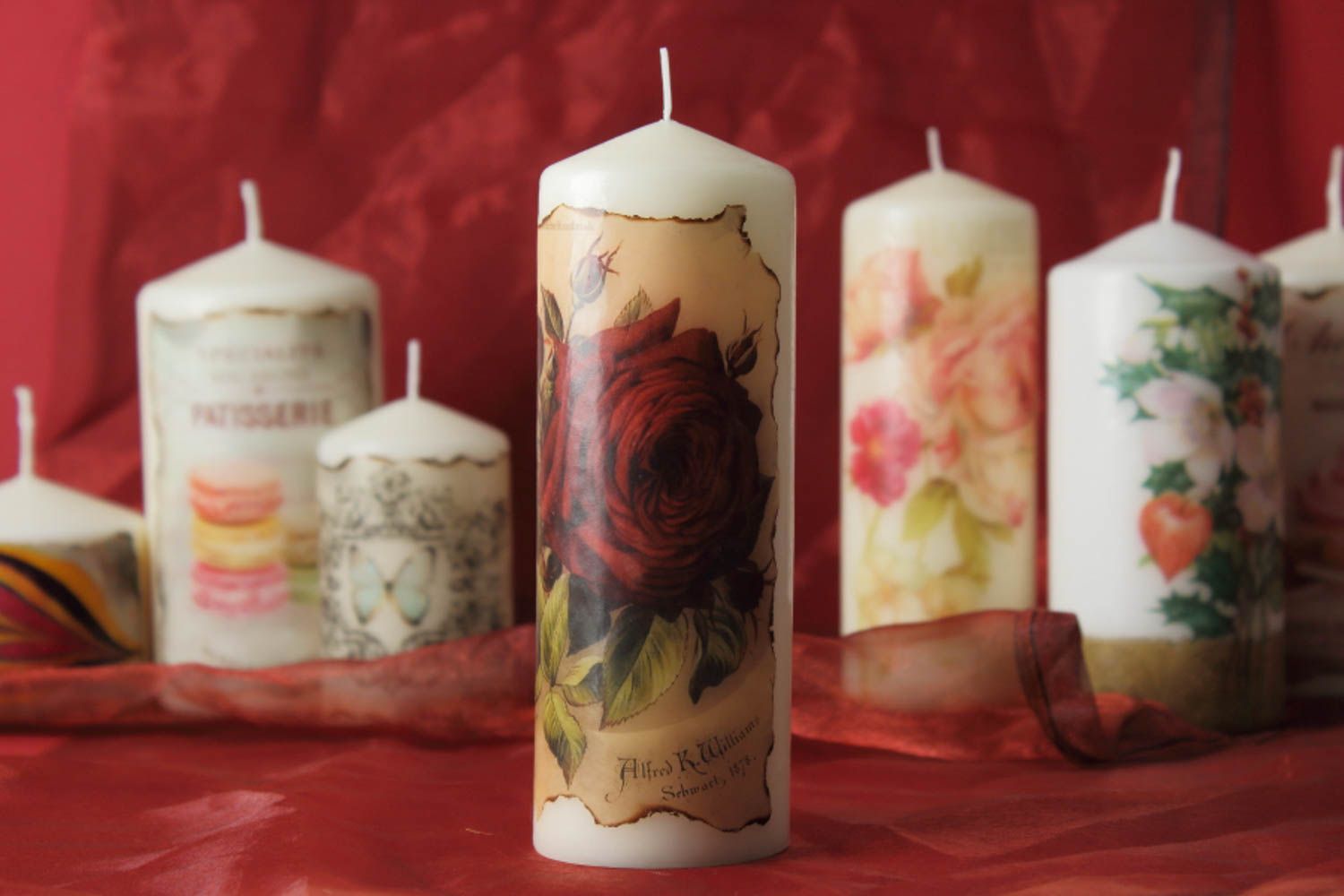 Unusual handmade decorative candle decoupage ideas interior decorating photo 1