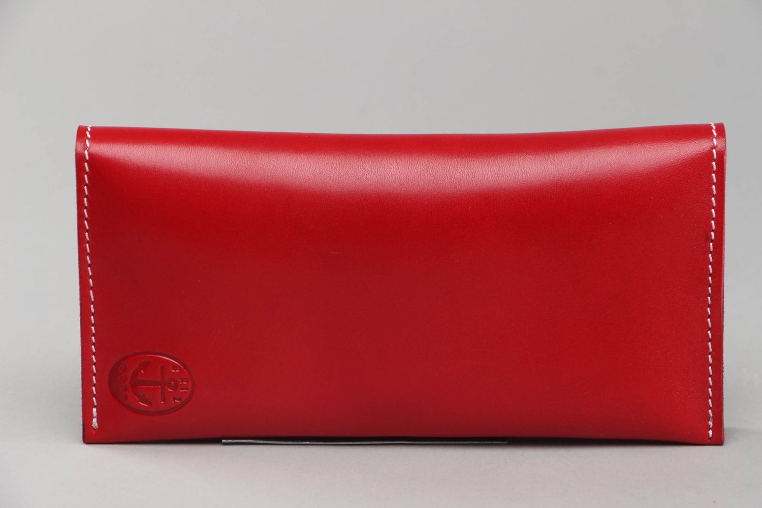 Red leather purse photo 1