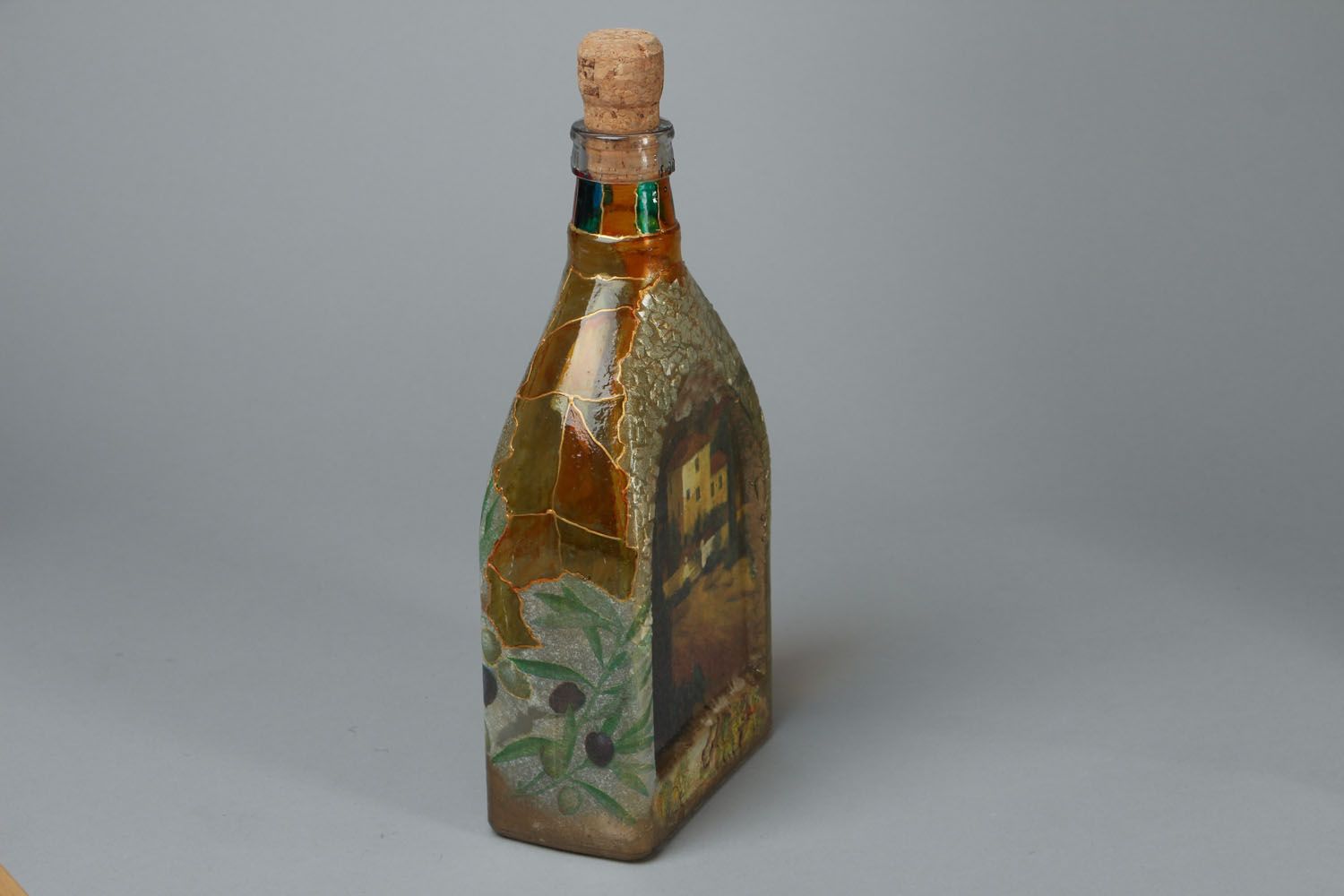 Декоративная бутылка в технике декупаж Прованс фото 2