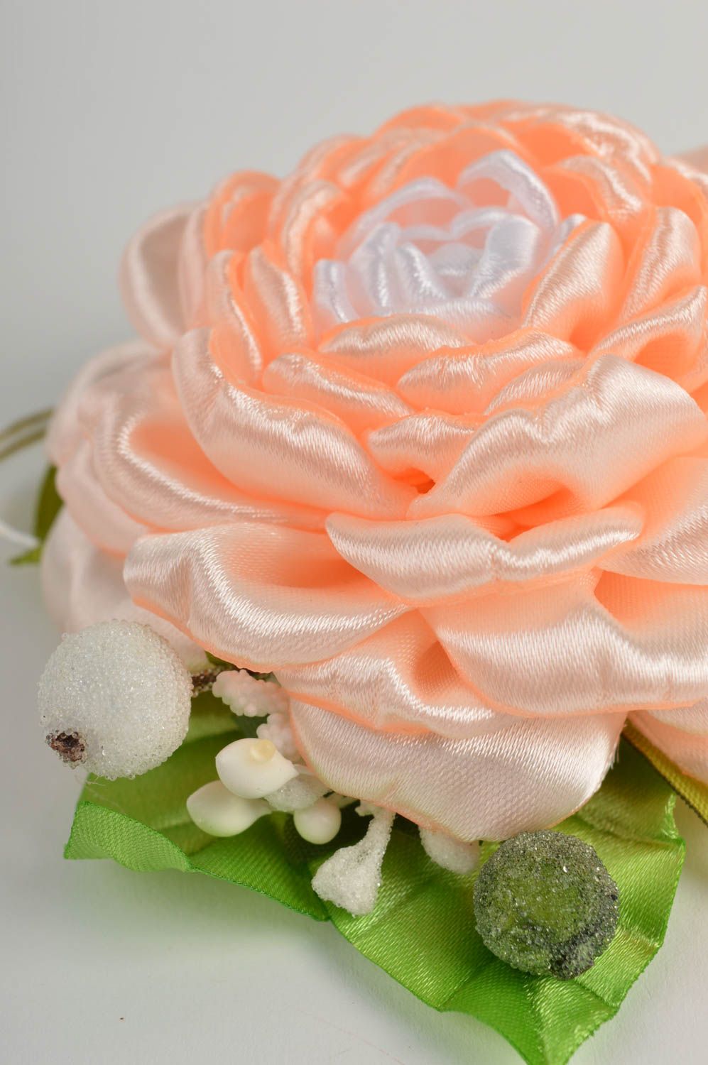 Childrens handmade textile barrette hair clip kanzashi flower gifts for her photo 5