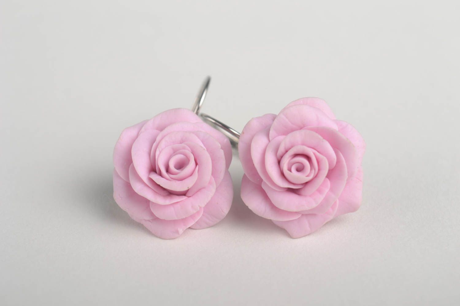 Элитная бижутерия модные серьги в виде розовых роз украшения ручной работы фото 2