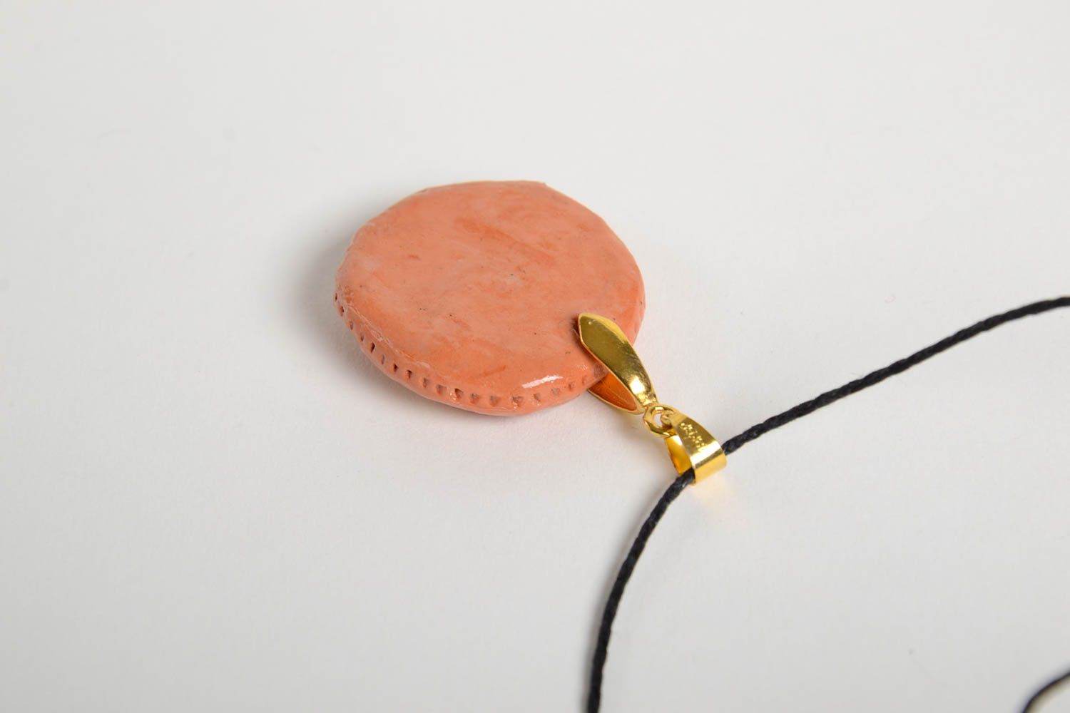 Handmade pendant unusual accessory clay jewelry gift ideas beautiful pendant photo 3