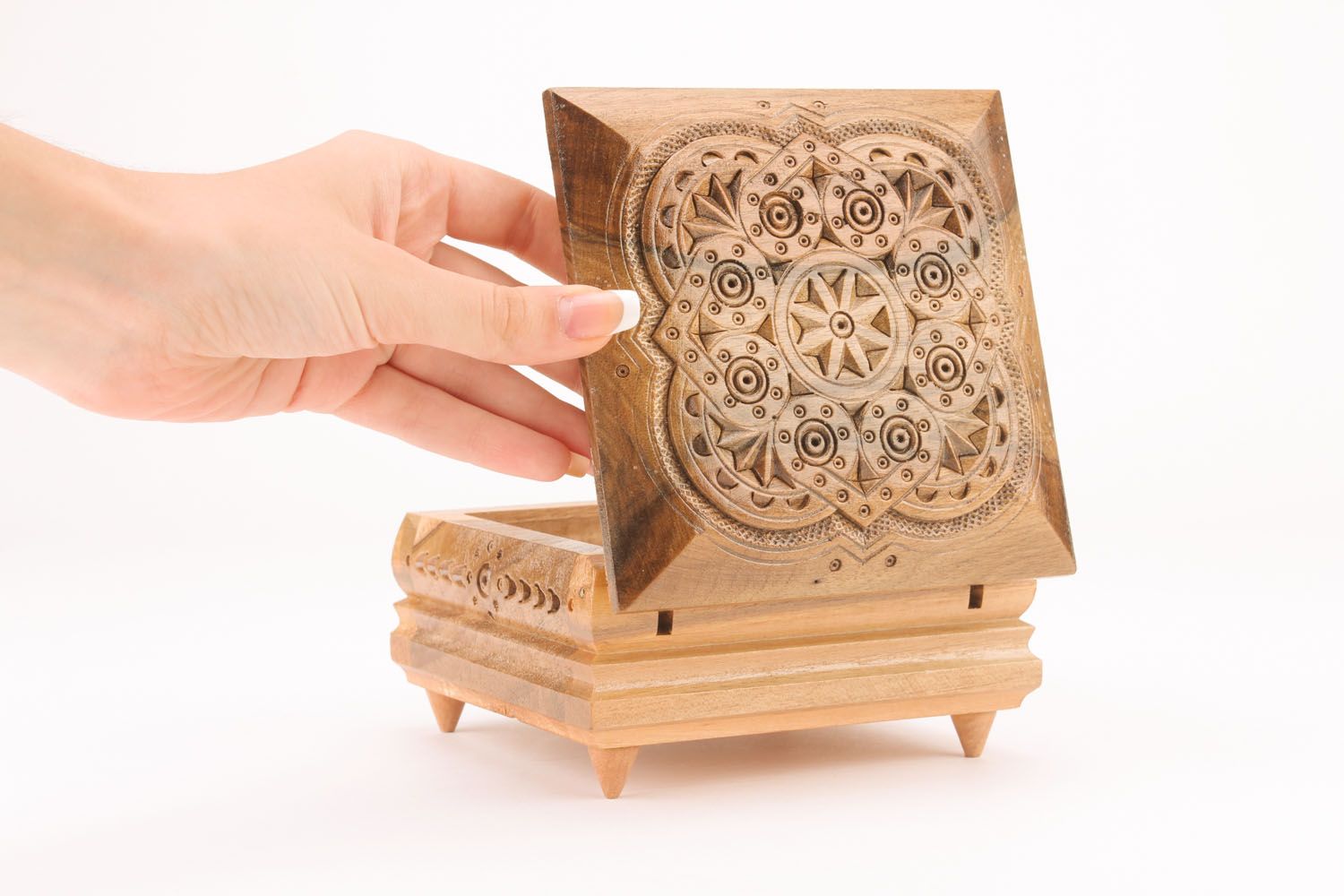 Petite boîte en bois artisanale faite main photo 4