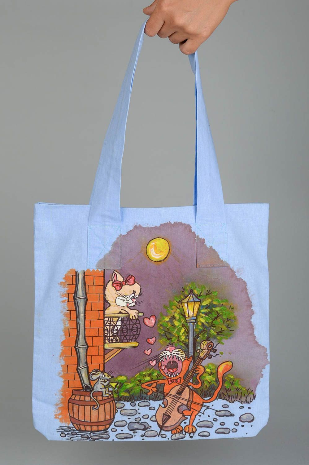 Handmade bag unusual bag for girls gift ideas fabric bag with handles photo 5