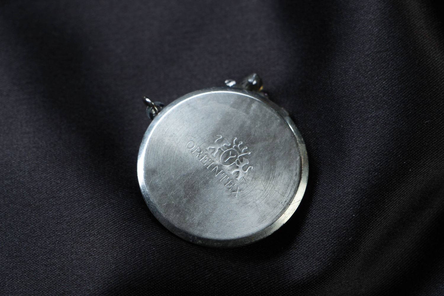 Metal pendant with microcircuit in cyberpunk technique photo 2