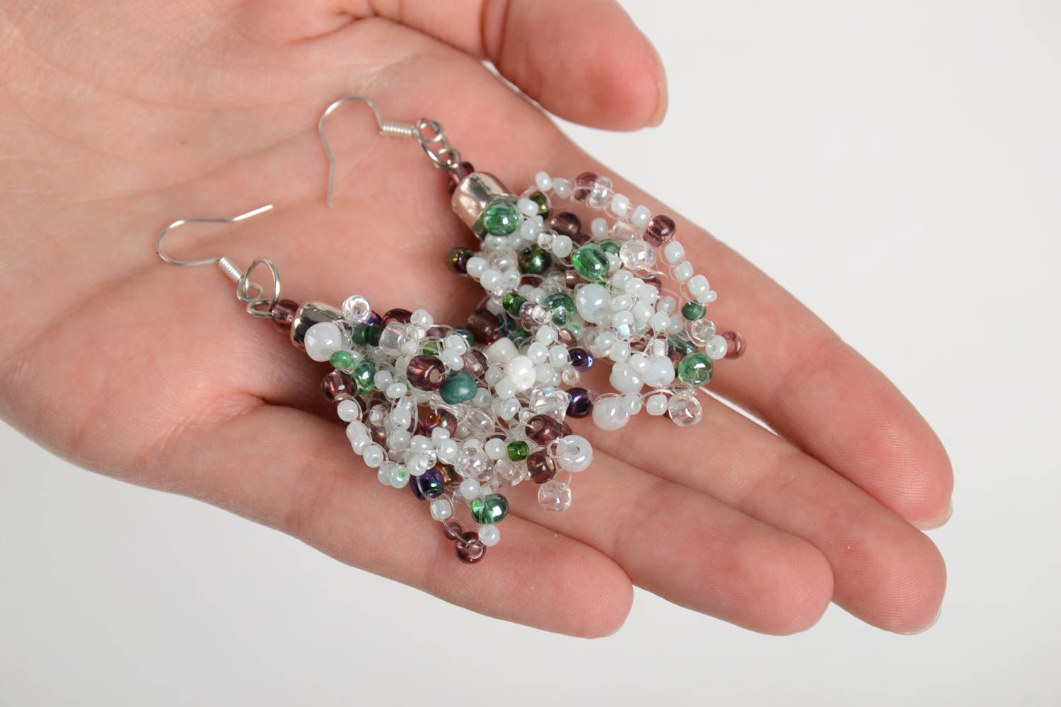 Stylish handmade beaded earrings woven bead earrings cool jewelry designs   photo 2