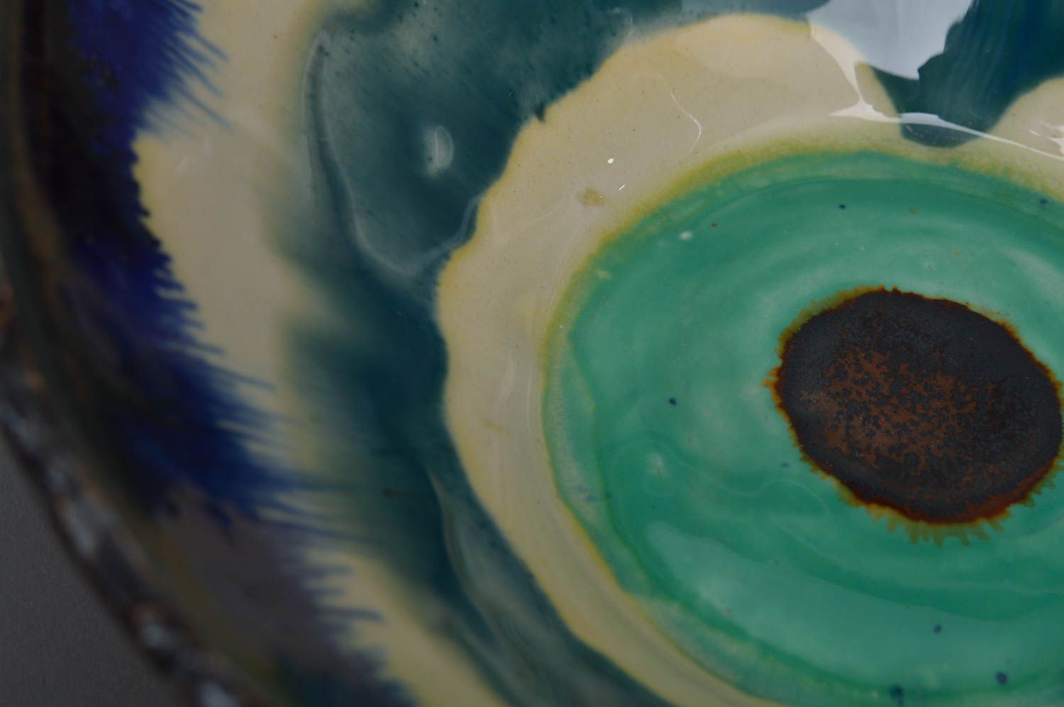 Bol en porcelaine fait main peint à la glaçure vaisselle originale de créateur photo 3