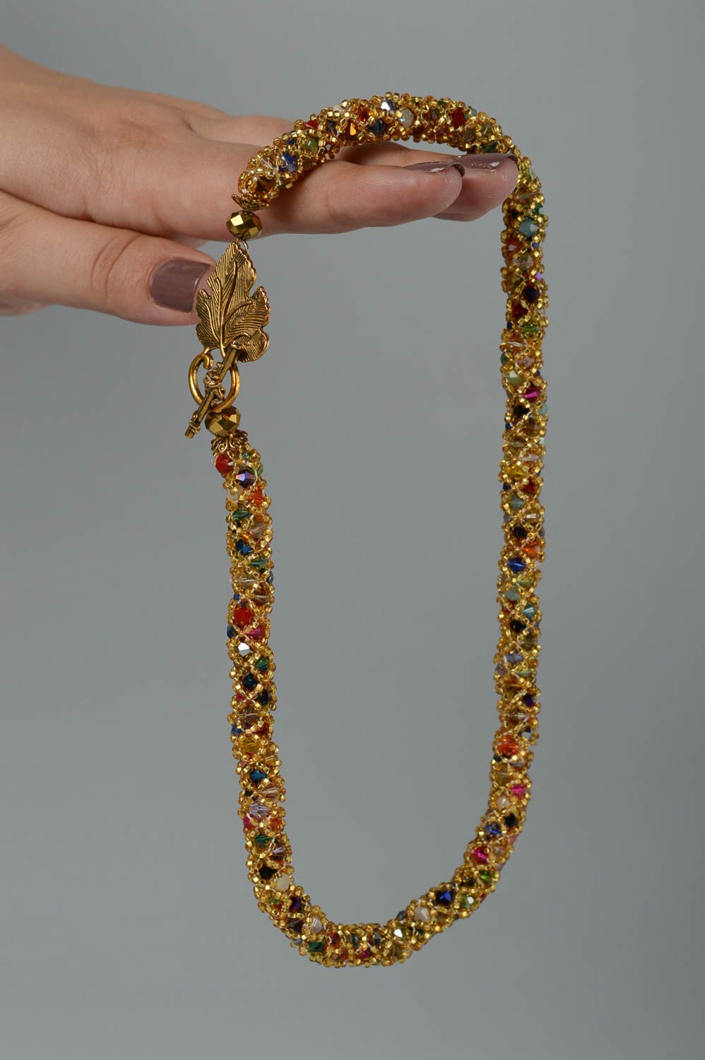 Collar de abalorios y cristales artesanal regalo original accesorio para mujer foto 5