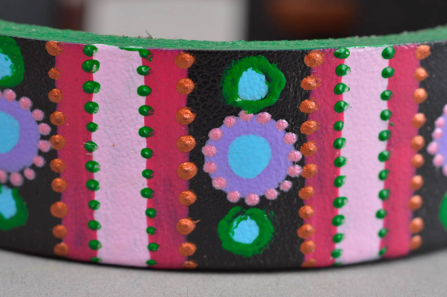 Leather jewelry painted bracelet acrylic painting jewelry leather accessories photo 2