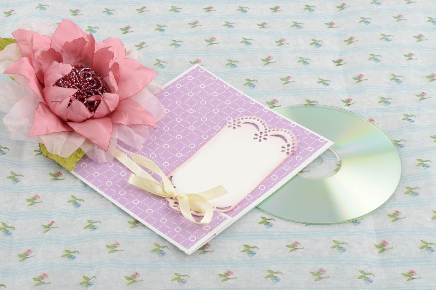 Handmade violette CD Papierhülle kreatives Geschenk Design Verpackung  foto 1