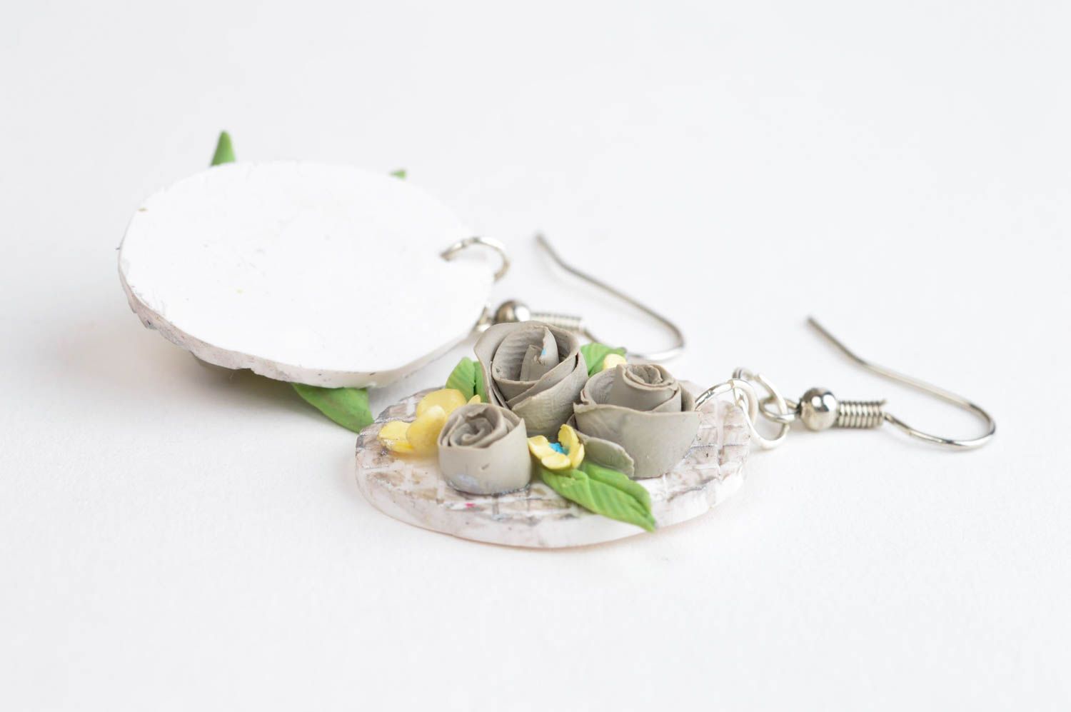 Handmade beautiful earrings stylish flower earrings romantic style jewelry photo 4