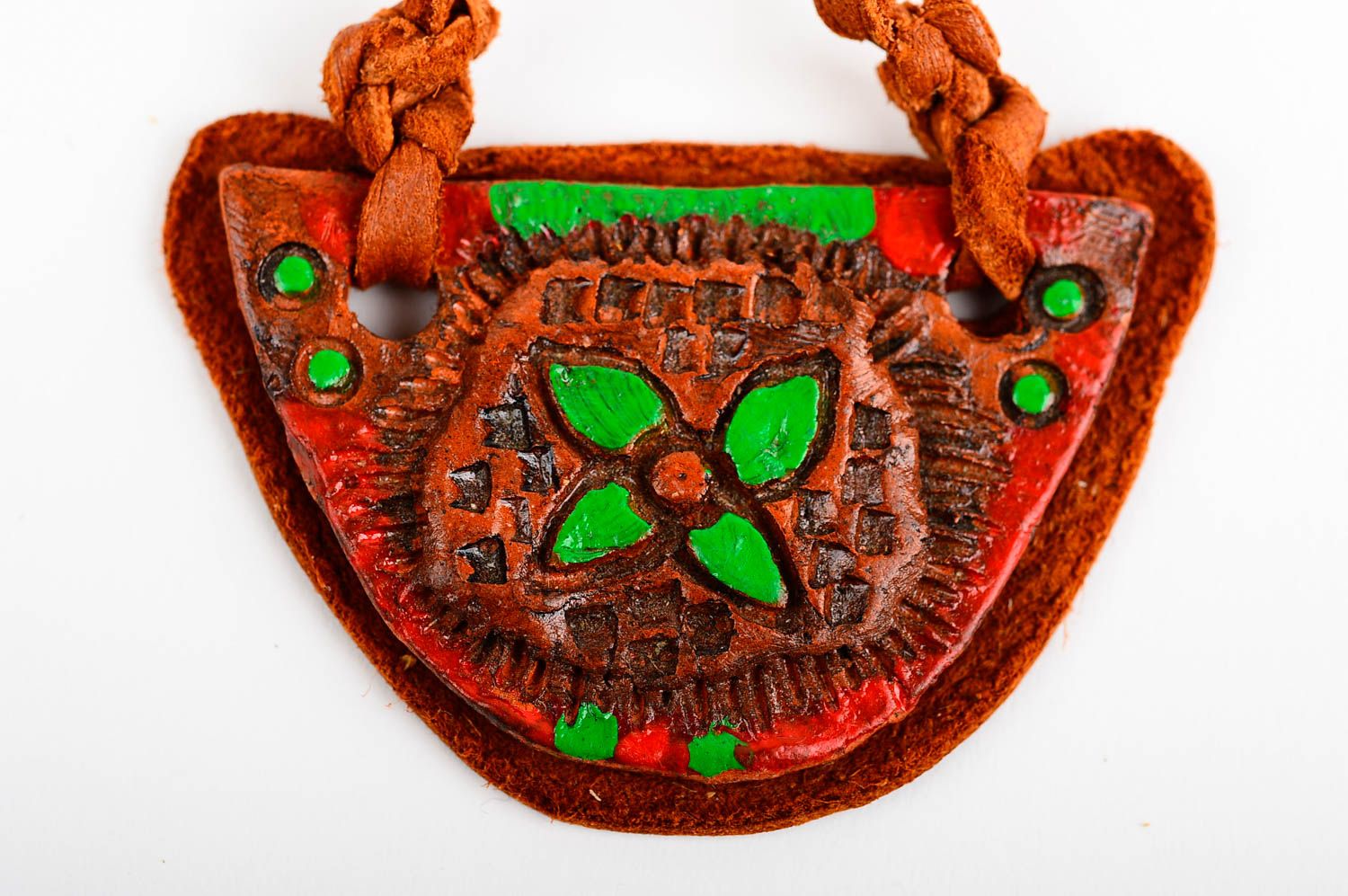 Ungewöhnliches Accessoire für Frauen handmade Damen Anhänger Keramik Schmuck foto 4