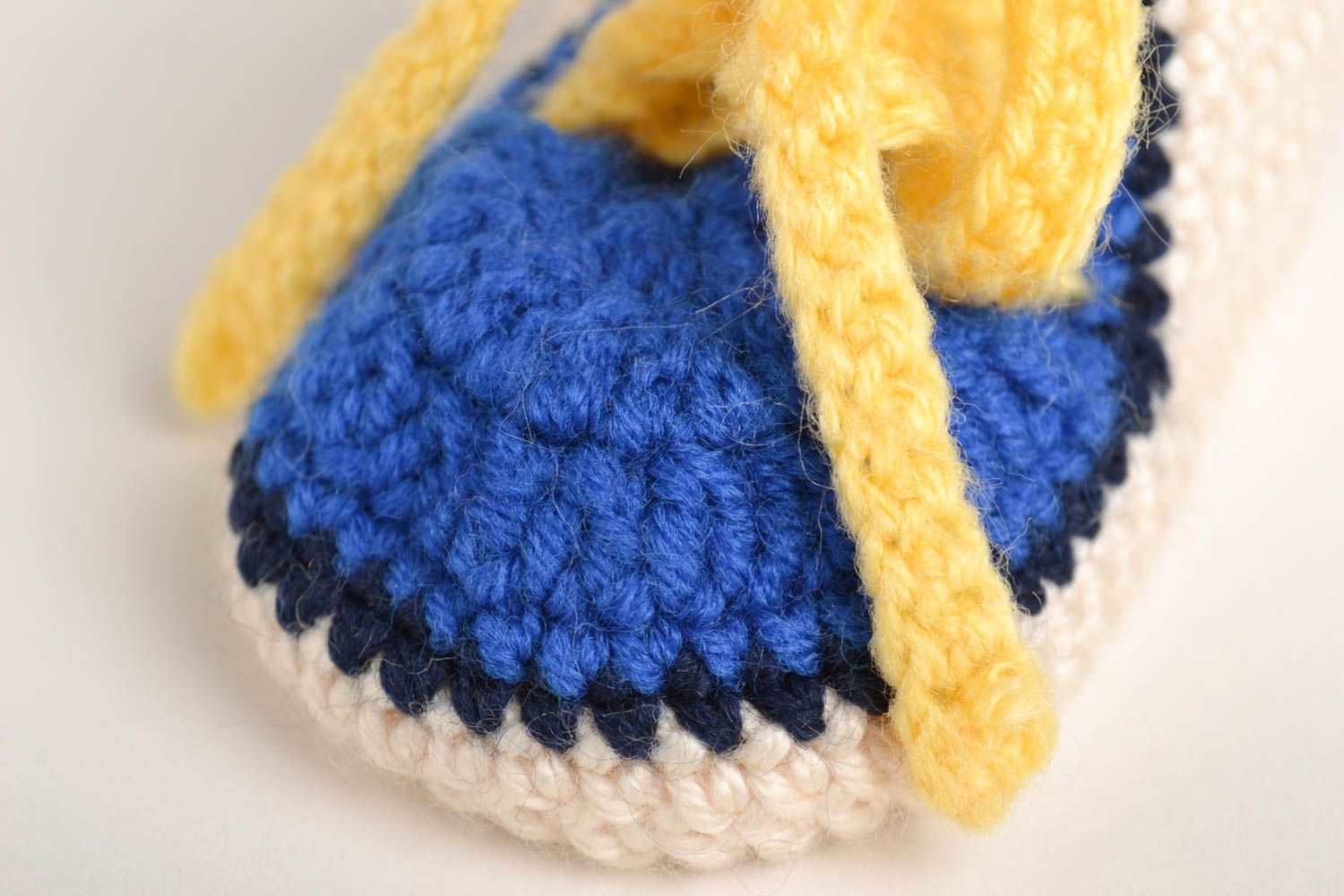 Handgefertigte Schuhe gehäkelte Babyschuhe Geschenke für Kleinkinder blau  foto 4