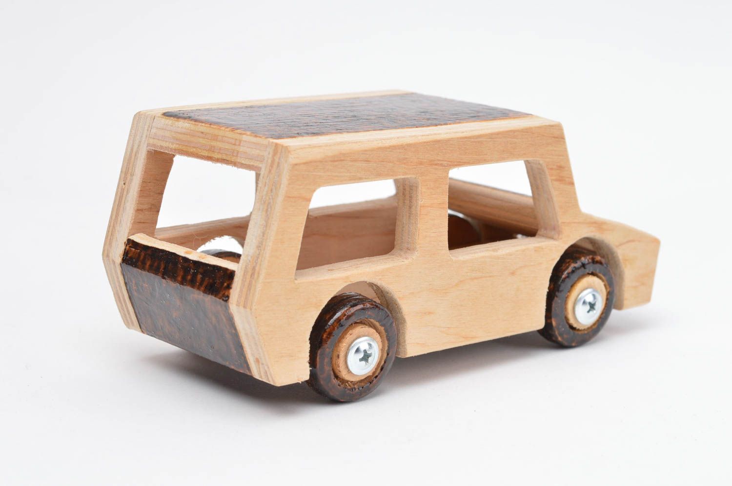 Handmade Auto aus Holz Fahrzeuge aus Holz Holzspielzeug für Kinder Jeep schön foto 3