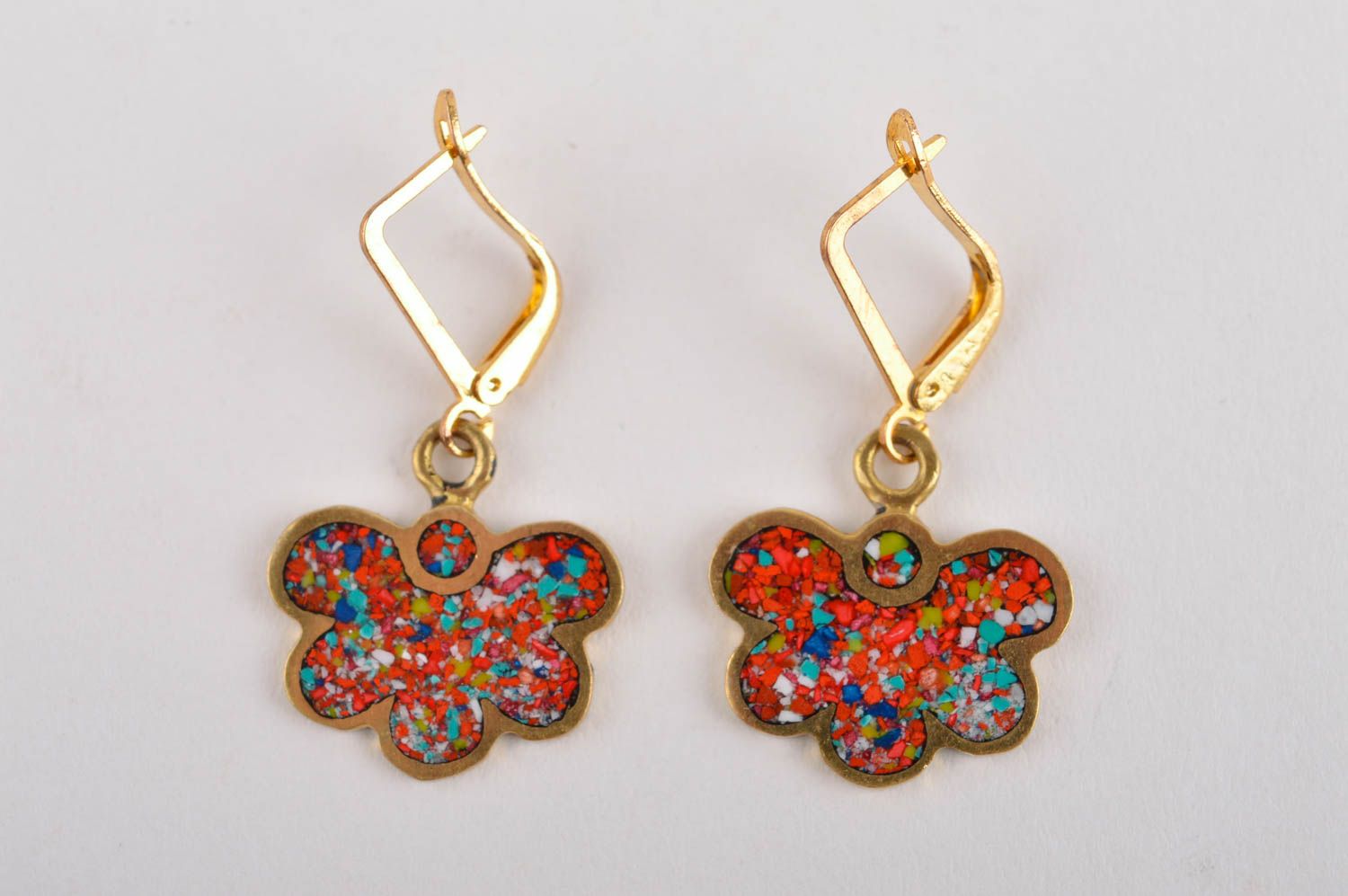 Handmade unusual metal earrings cute dangling earrings female accessory photo 3