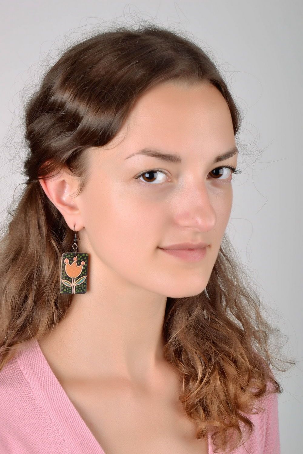 Ceramic earrings with painting photo 5