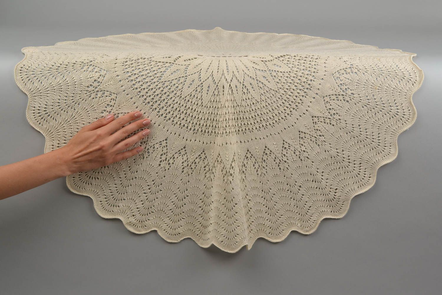 Handmade openwork tablecloth knitted table napkin home vintage decor ideas photo 2
