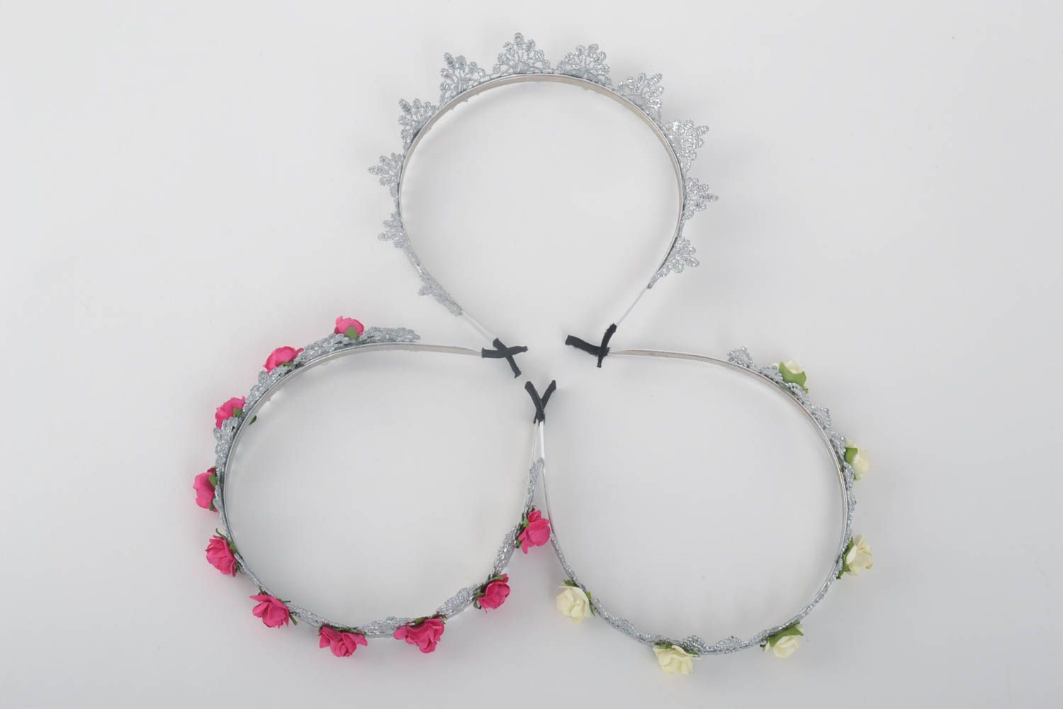 Beautiful handmade diadem flower headband hair band 3 pieces cool jewelry photo 3