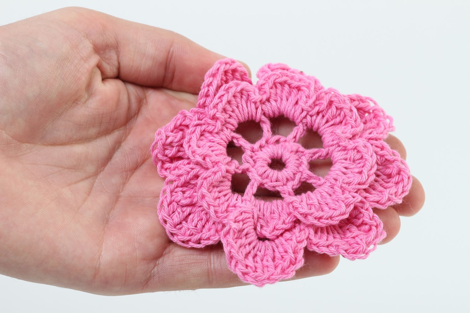 Crocheted flower handmade decorative flowers hair accessories craft supplies photo 5