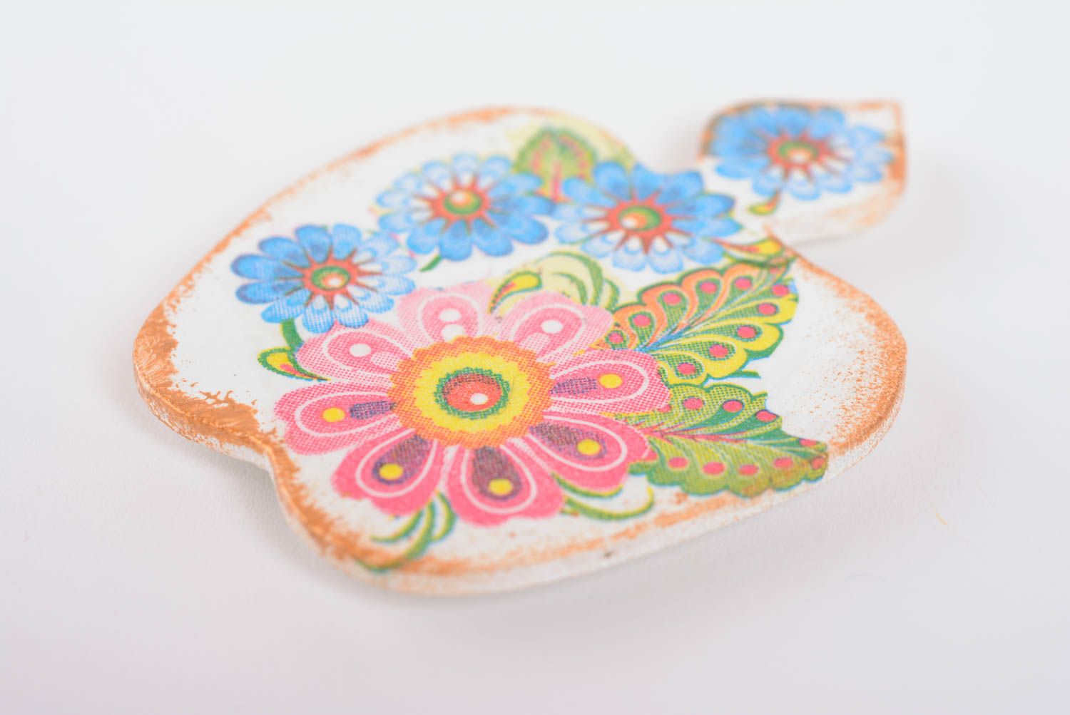Beautiful designer bright fridge magnet painted with acrylics for kitchen decor Chopping Board photo 4