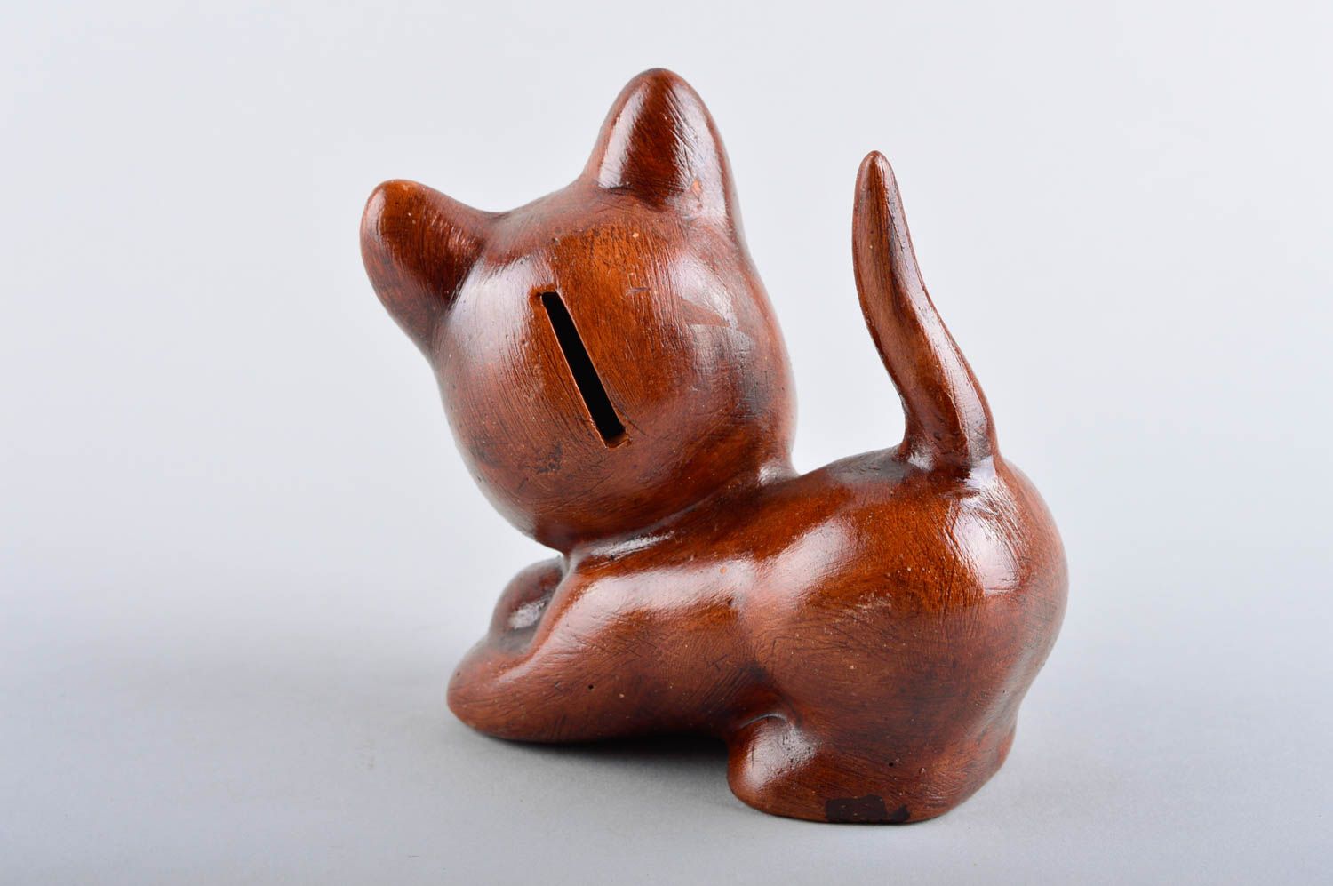 Tirelire céramique originale Tirelire fait main Déco maison petit chat photo 4