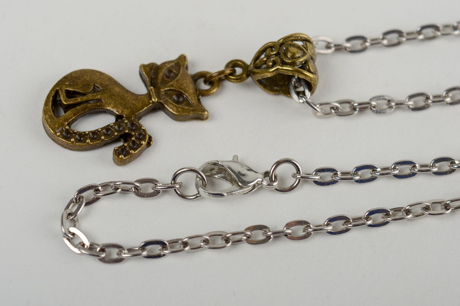 Elegant pendant handmade pendant on chain metal pendant metal jewelry for girls photo 3