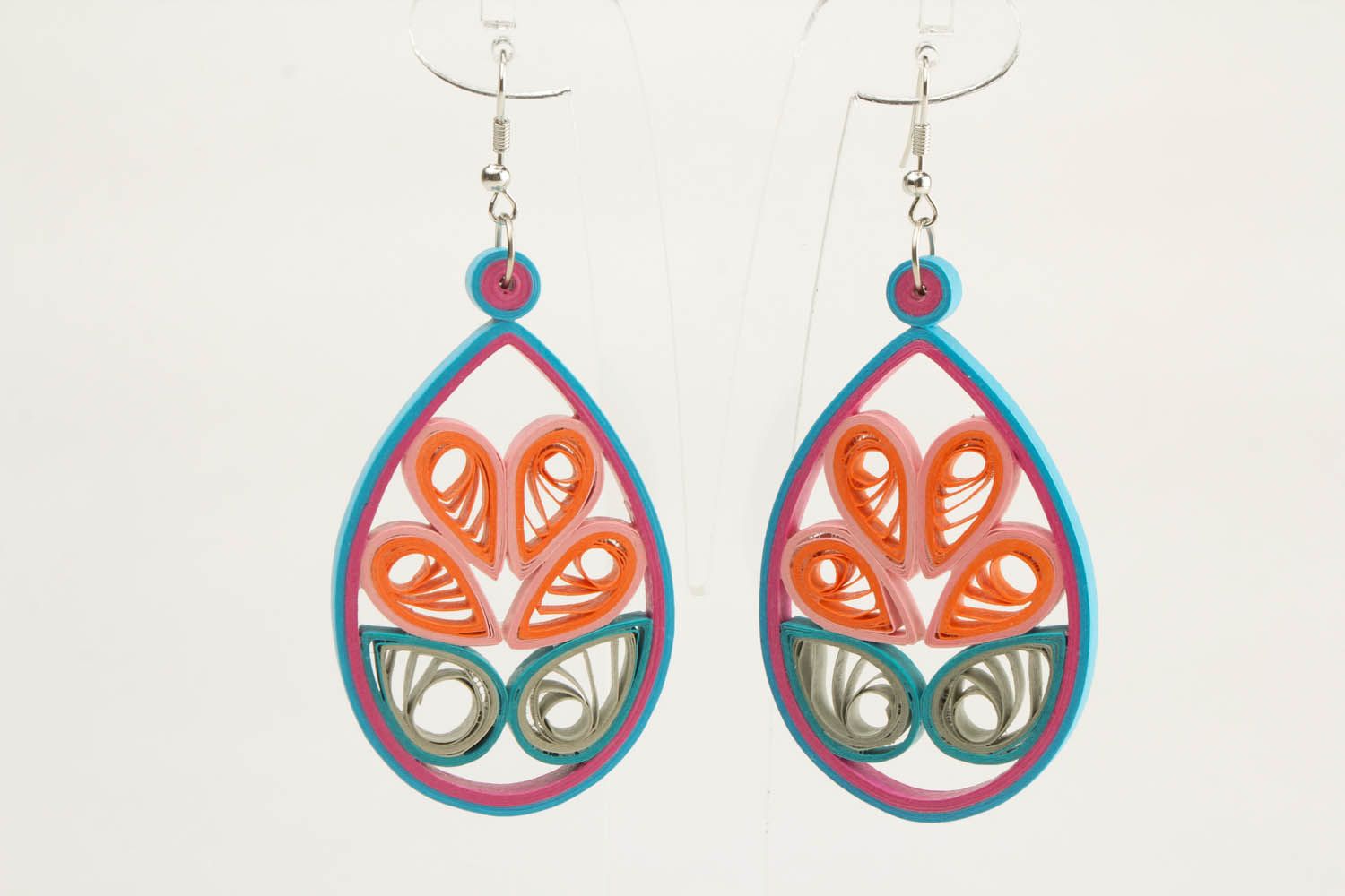 Quilling paper earrings photo 4