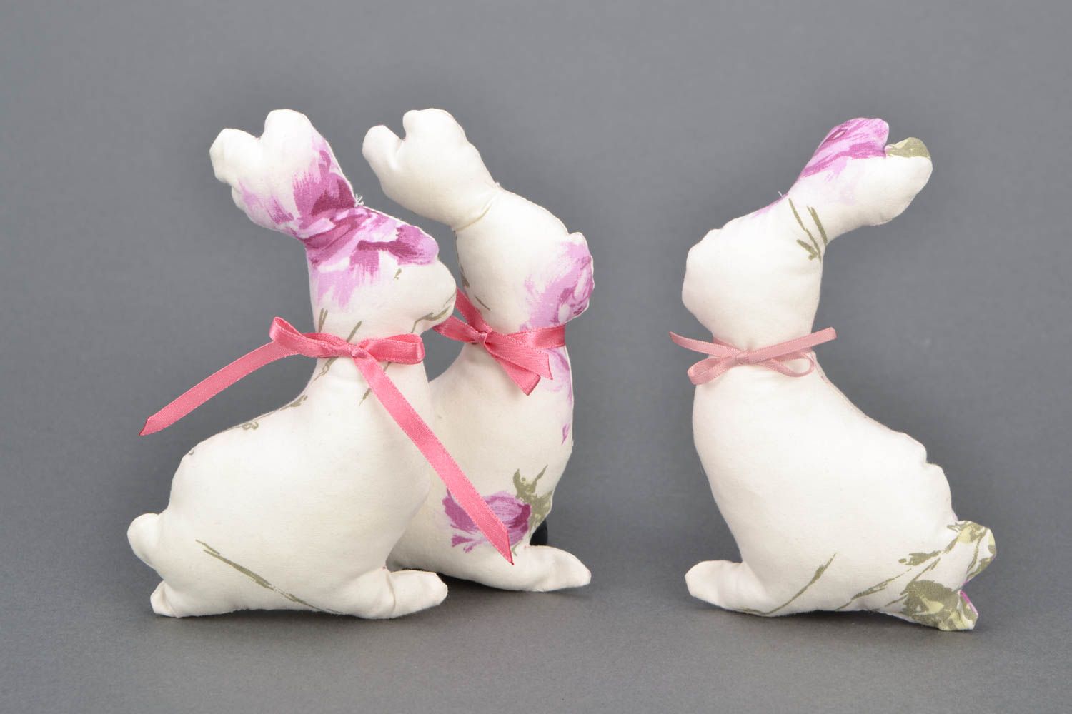 Set of handmade soft toys Rabbits photo 1