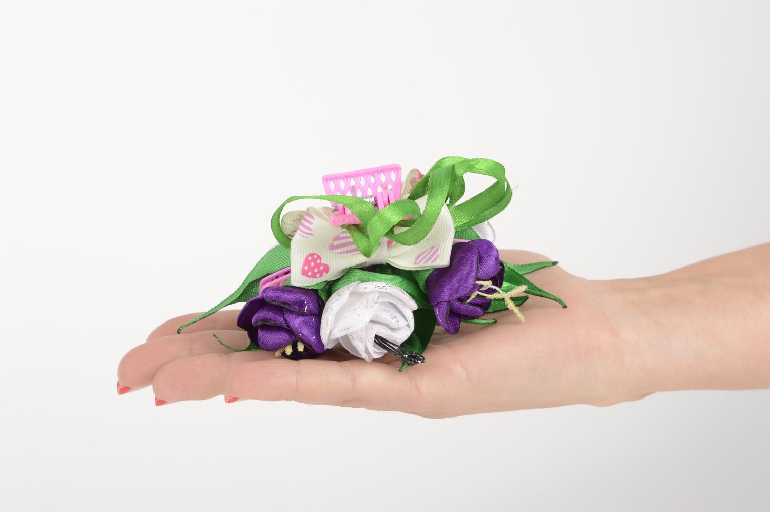 Handmade stylish flower accessory designer cute hair clip unusual hair clip photo 5