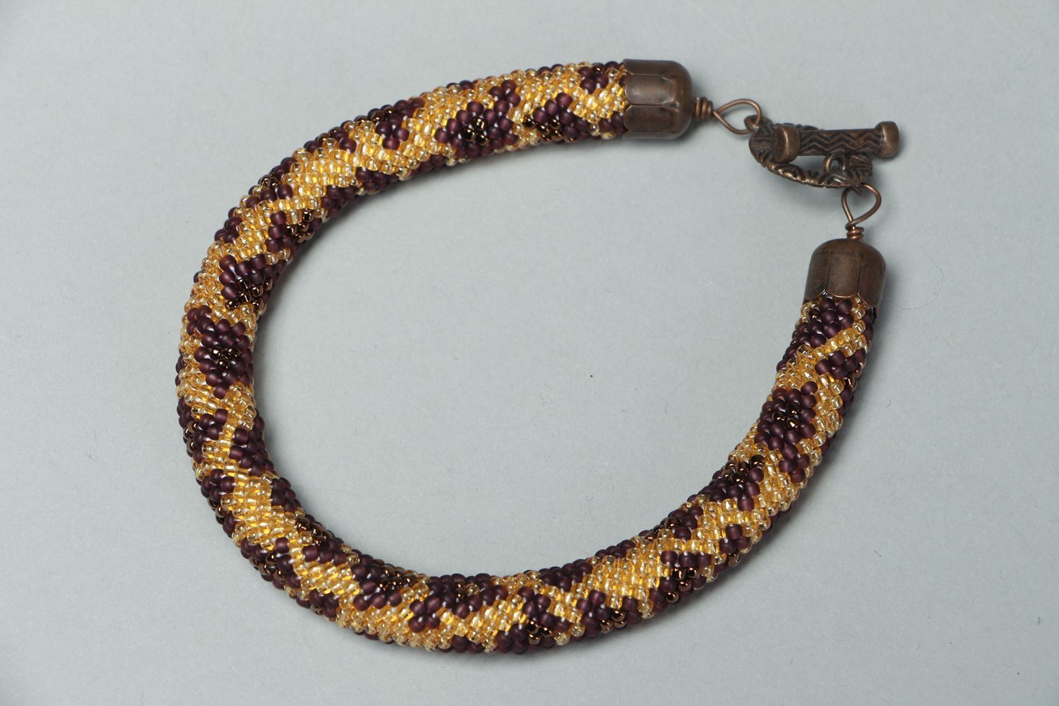 Handmade beaded cord bracelet Leopard photo 1