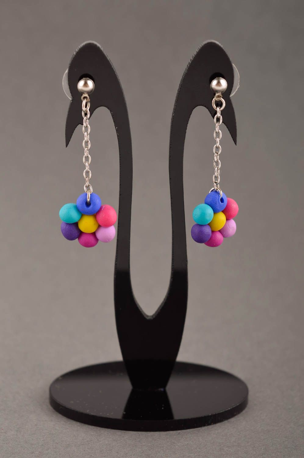 Handmade earrings designer earrings polymer clay jewelry unusual gift for women photo 1